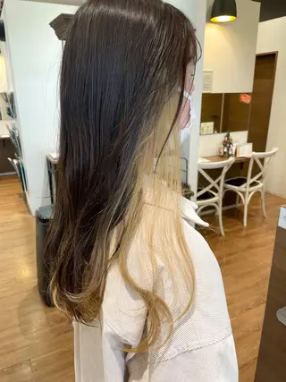 ロング カラー 髪質改善/ブリーチ 田代 龍我のヘアスタイル