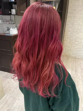 ロング カラー 曲がる縮毛矯正 LIBER 　岩名のヘアスタイル