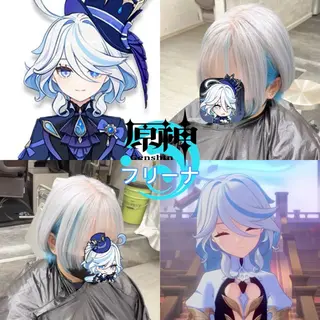 ショート カラー 推しカラー💫 ブリーチ💫若菜覚のヘアスタイル