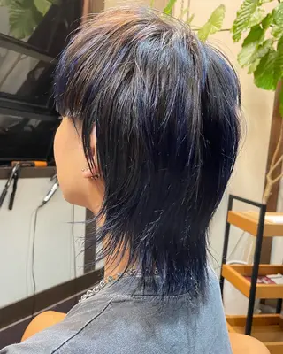 ショート カラー メンズ ウルフ/ブリーチ ハイトーン/福嶌和樹のヘアスタイル