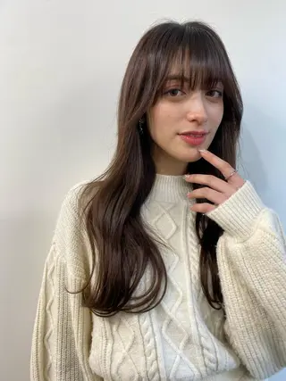 ロング カラー パーマ ヘアアレンジ メンズ キッズ ネイル マツエク・マツパ アイブロウ 韓国風×透明感カラー 髪質改善オタベシンヤのヘアスタイル