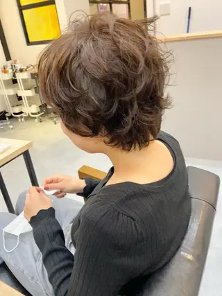 ショート パーマ ヘアアレンジ 田中 あやなのヘアスタイル