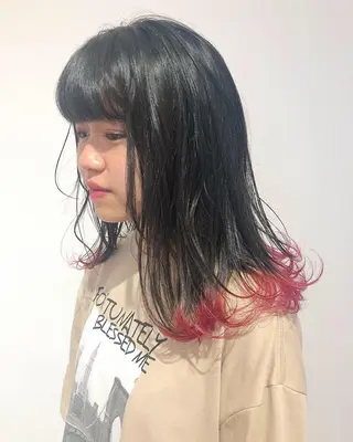 セミロング カラー ヘアアレンジ 【池袋/スパイキー ショート】ⓝⓘⓜⓤのヘアスタイル