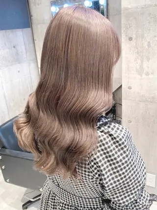 セミロング カラー 韓国ヘア特化💍 tiam💍ブリーチのヘアスタイル