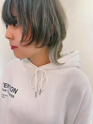 ミディアム レイヤーウルフ エクステ磯部のヘアスタイル