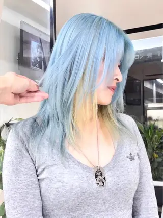 セミロング カラー 🧬MEI/個性派 カラー/派手髪🧬のヘアスタイル