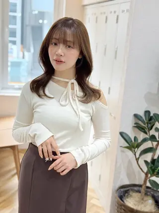 ミディアム カラー レイヤー×髪質改善 ×透明感/杉田 圭のヘアスタイル