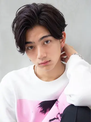 ショート カラー パーマ メンズ fifth JINGUMAE所属・波巻きスパイラルパー マ/シャドウパーマ駿のヘアスタイル