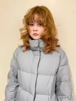 セミロング カラー sasa ササのヘアスタイル