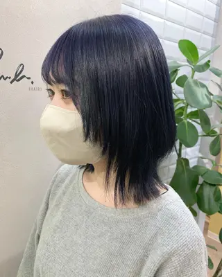 ミディアム カラー hub hair レイヤー/透明感のヘアスタイル