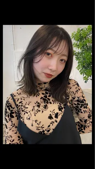 ミディアム カラー 原 瑞希のヘアスタイル