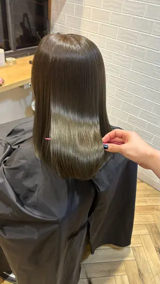 ミディアム カラー 艶カラー/韓国顔周り 🎀mamiのヘアスタイル