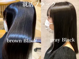 ミディアム カラー ブリーチなしダブル カラー縮毛矯正　下野のヘアスタイル