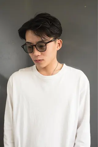 ミディアム メンズ 千葉 慎也のヘアスタイル
