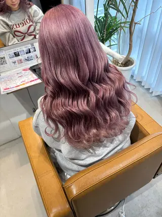 ロング カラー 艶髪ブリーチ/レイヤ ー/竹本幸希のヘアスタイル