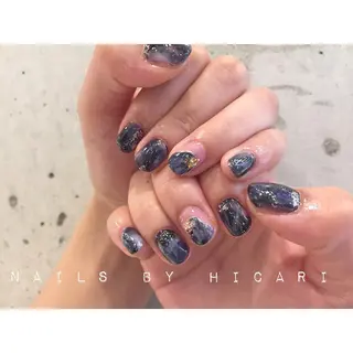 ショート カラー ネイル マツエク・マツパ illum hicariのネイルデザイン