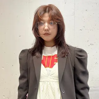 ミディアム ハッシュカット🎀 レイヤーカットのヘアスタイル