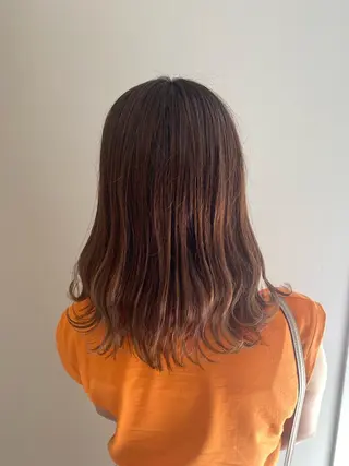 セミロング カラー ハイトーン/ウルフ /レイヤー/坂野幸伸のヘアスタイル