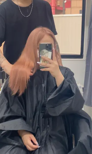 セミロング カラー sunc所属・梅田l大人韓国ヘア レイヤー×艶カラーのヘアスタイル