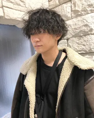 パーマ ヘアアレンジ メンズ ainico+所属・メンズ特化✂️栗原 侑也のヘアスタイル