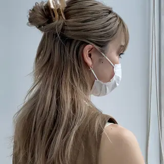 ロング カラー ヘアアレンジ マツエク・マツパ 【柔らか透明感✨/ 似合せ前髪】大石葉月のヘアスタイル