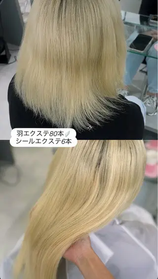 ロング 羽エクステ/シール エクステ/横浜駅5分のヘアスタイル