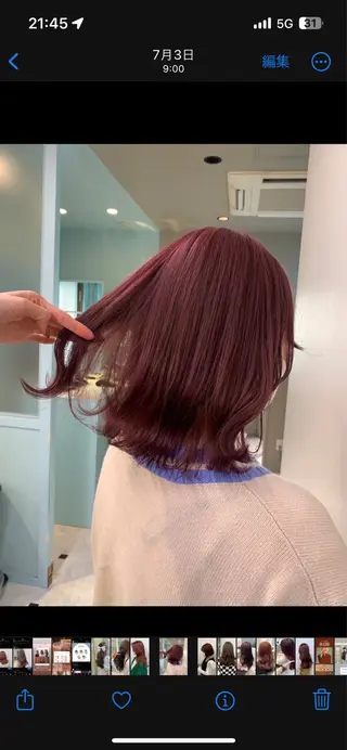 ミディアム カラー 🎀愛されピンク ラベンダー💜ゆいのヘアスタイル