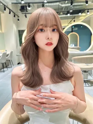 セミロング カラー ハセ/韓国ヘア / lond uluのヘアスタイル