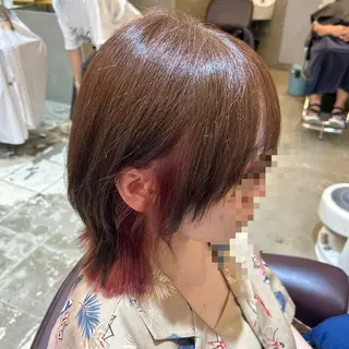ミディアム カラー 若狭 彩花のヘアスタイル