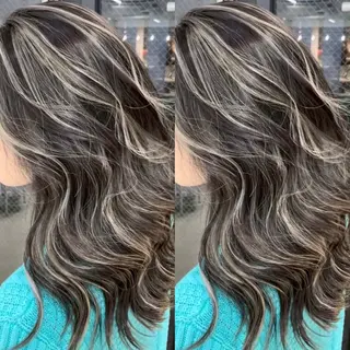 ロング カラー 表参道/ハイライト バレイヤージュのヘアスタイル