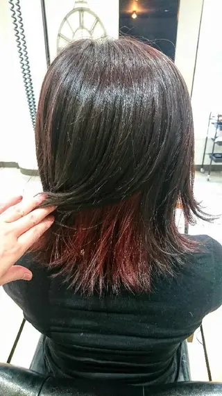 ミディアム カラー ACROあべの店所属・艶カラー/インナー /グラデ/大西小百合のヘアスタイル