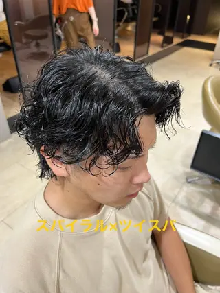 パーマ メンズ 心斎橋バレイヤージュ 小林勝貴のヘアスタイル