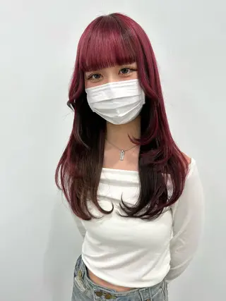 ロング カラー エフェクトブリーチ／ レイヤーカット／翔のヘアスタイル