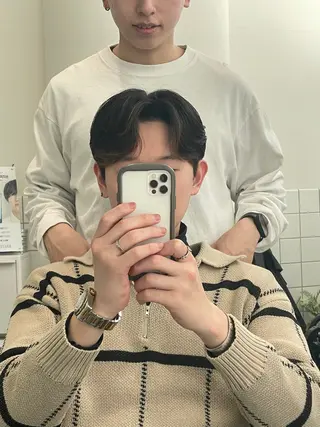 ショート メンズ me by SALOWIN所属・梅田/メンズ専門/ 韓国風/ダウンパーマのヘアスタイル