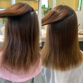 ロング パーマ hub hair レイヤー/透明感のヘアスタイル