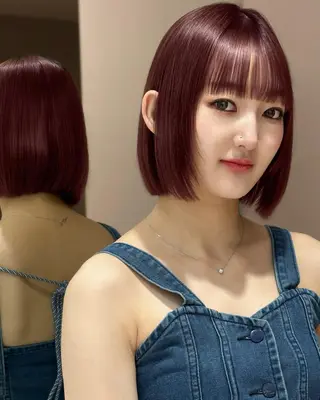 ミディアム ロンドガーネット /髪質改善/レイヤーのヘアスタイル