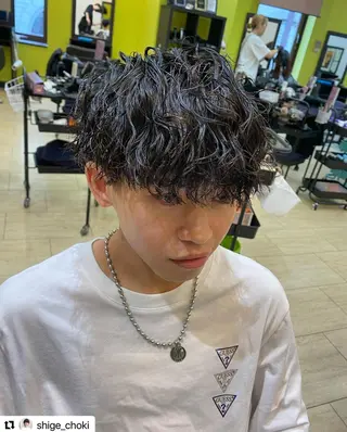 ショート カラー パーマ メンズ 🩷Eny terrace🩷のヘアスタイル