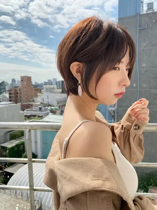 ショート カラー 艶透明感カラー/ 髪質改善/三ツ木一生のヘアスタイル