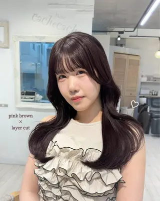 ロング カラー 🫧ブリーチなし 透明感カラーゆん🫧のヘアスタイル