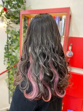 セミロング ゆぴ☾‪/推しカラー /ハイトーンのヘアスタイル