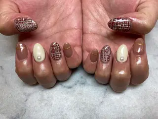 ネイル ネイルリボン 受付スタッフのネイルデザイン