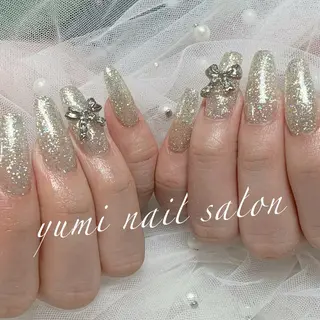 ネイル shineジェル& チップ長さだしのネイルデザイン