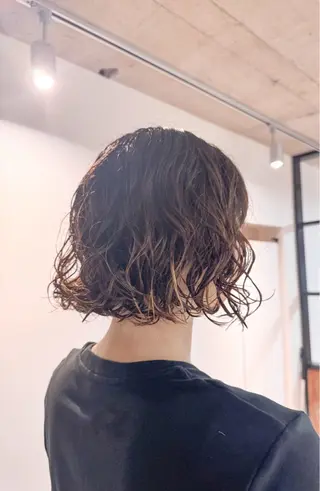 パーマ saki/ハイトーン カラー/薬院のヘアスタイル