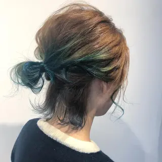 ショート カラー ヘアアレンジ 髪質改善、エクステ 山口卓哉のヘアスタイル