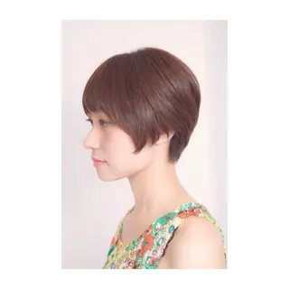 ショート ミディアム カラー アオガミ （前髪顔周りカット）のヘアスタイル