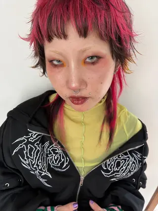 セミロング カラー いりえ しゃけのヘアスタイル