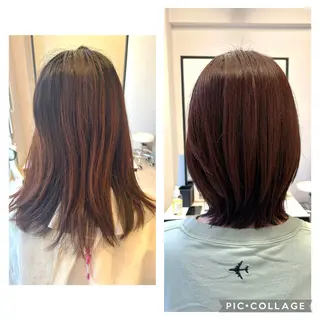 ミディアム カラー 山田 守のヘアスタイル