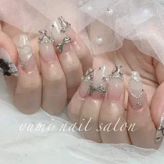ネイル yumiジェル& チップ長さだしのネイルデザイン