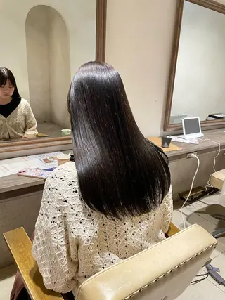 ロング 🫧ボブ/ツヤ髪/美 髪矯正/菜結のヘアスタイル