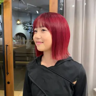 ミディアム 吉田 葉音のヘアスタイル